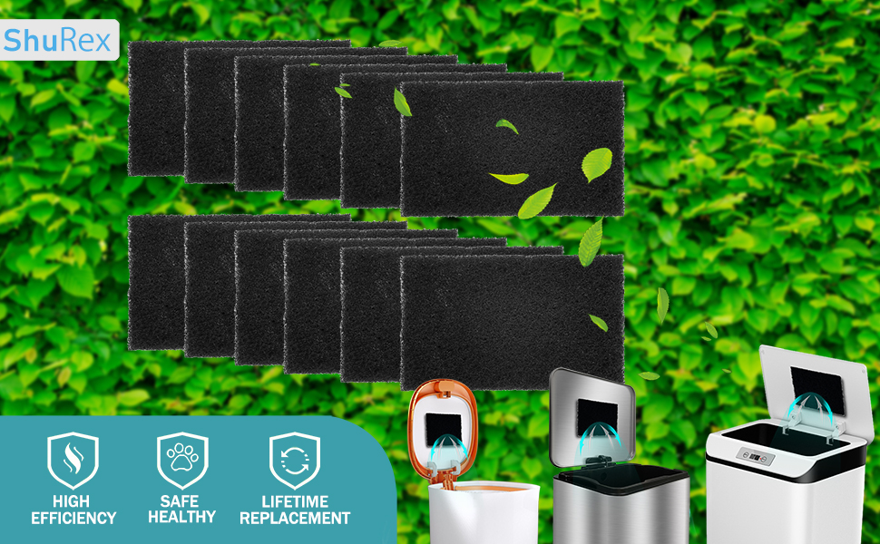 Universal Trash Can Odor Absorbing Filters, Activated Charcoal Deodorizer for Trash Cans