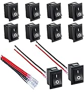 DaierTek Mini Rocker Switch T85 2 Pin SPST Small ON Off Appliance ON and Off Rocker Toggle KCD1 S...