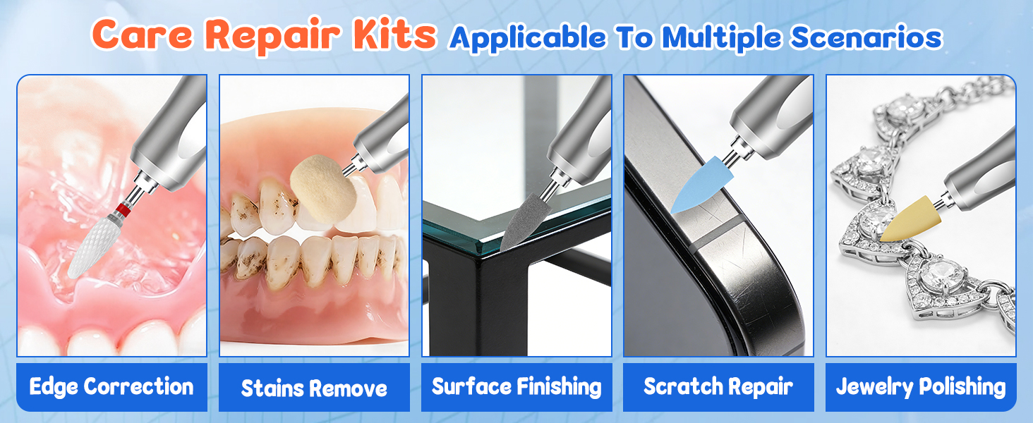 tooth gem denture silicone soft reline repair dentist kit mini buffer small resin acrylic polisher