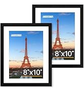 FIXSMITH 8x10 Picture Frame Set of 2, Photo Frame with HD Plexiglass, Display Pictures 5x7 with M...