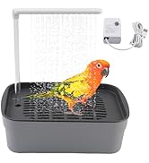 MUYG Automatic Parakeet Bath,Parrot Shower Fountain with USB Power Plug Indoor Bird Bath Circulat...