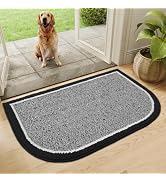 tchdio Door-Mat Indoor Entrance, Non Slip Resist Dirt Front Door Mat, Half Circle Low Profile Ent...