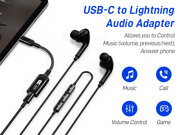 usb c to lightning audio adapter