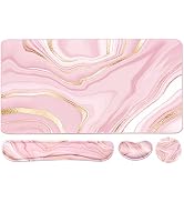 Keyboard Mouse Pad Set, Extended Mouse Pad+Keyboard Wrist Rest Support, Memory Foam Ergonomic Eas...