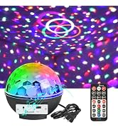LLUOTE Disco Ball Light Speaker with Remote Control DJ Lighting,6 Light Colors, Large Size Magic ...