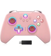 Moonag Wireless PC Controller with Hall Effect Joystick, 2.4G Wireless & Wired 1000Hz Polling Rat...