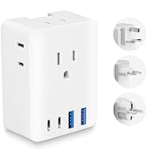 Kakyanill European Travel Plug Adapter, 5ft Detachable Extension Cord with Type C/G/E/F Plug Kit,...