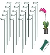 Joyhalo 20 Pack Plant Stakes, 16 Inch Plant Support Stakes, Flower Stakes with 24 Twist Ties, Gar...