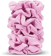 Satin Scrunchies for Women – 8PCS Pink Silk Hair Ties – No Crease, Frizz-Free, Gentle Elastic Hai...