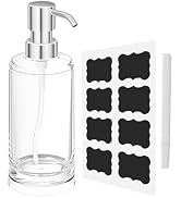 APLOP Clear Plastic Dish Soap Dispenser for Kitchen Sink, 10oz Refillable Hand Soap Dispenser for...