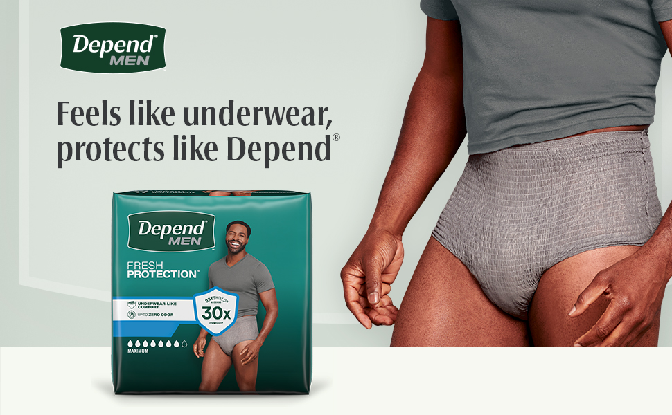 Depend adult diapers for men feel like underwear, protect like Depend