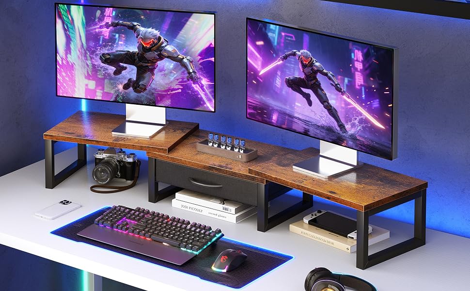 dual monitor stand riser