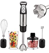 5 in 1 Handheld Immersion Blender, Anti-Splash Stick Blender with a Milk Frother, Egg Whisk, Food...