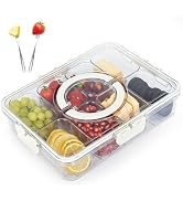 NIOSAVM Clear 8-Compartment Snackle Box – Safe, Durable, and Fresh, Perfect for Snacks, Candy, Fr...