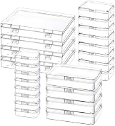 Mauproy 24 Pack Mixed Sizes Small Plastic Storage Containers, Mini Rectangular Small Items Organi...