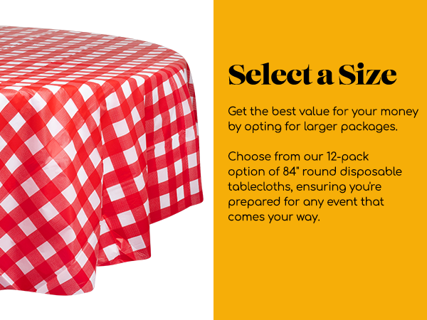 Grandipity Plastic Table Cloth GINGHAM RED