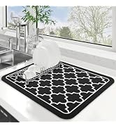 WISELIFE Dish Drying Mat Super Absorbent Drying Mat Large Dish Drying Mats for Kitchen Counter Ea...