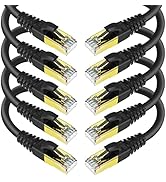 KASIMO CAT 8 Ethernet Cable Shielded SFTP Internet Network Patch Cord, Heavy Duty High Speed LAN ...