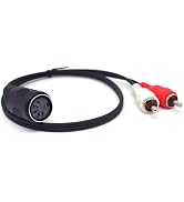 ELNONE 0.5M/1.6FT 5 Pin Din Female to 2 RCA Male Cable,Professional 5-Pin Midi to RCA Audio Cable...
