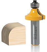 POWERTEC R3/8" Roundover Router Bit - 1-1/4" Cutting Diameter, 1/2" Shank, Tungsten Carbide, 5/8"...