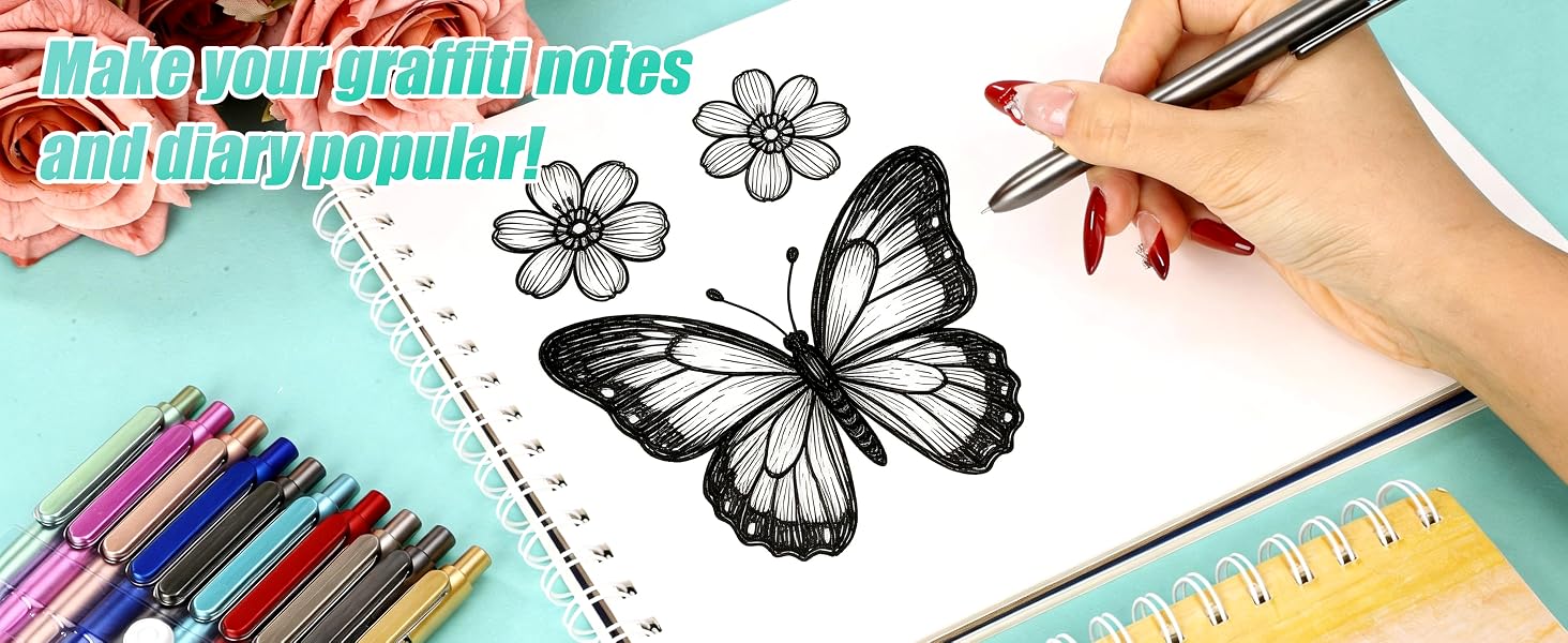 retractable pens fine point pens 0.5mm pens black ink pens smooth writing pens