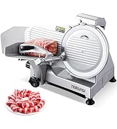 TERUISI Meat Slicer Machine, 10 inch 240W Commercial Meat Slicer, Frozen Meat Cheese Deli Slicer ...