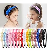 XIMA Fabric Rose Flower Headbands for Toddler Girls Multiple Colors Flower Hair Accessories for K...