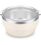 Sursip 32oz Double-Wall Insulated Stainless Steel Bowl with Lid | Reusable Lunch Salad Container ...