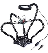 Soldering Helping Hands NEWACALOX Third Hand Helping Arms Tool with 3X Magnifying Glass Crafts Je...