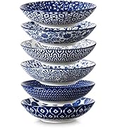 Selamica Porcelain 40oz Large Bowls 9 inch Big Pasta Salad Bowls, Microwave and Oven Safe, Vintag...