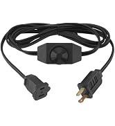 RTNLIT Lamp Dimmer Plug Switch Extension Cord for Dimmable Indoor Outdoor String Lights Halogen I...
