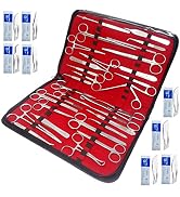 Premium A2ZSCILAB 112 Pieces Veterinary Needle Holder Scissors Hemostat Forceps Tweezers Scalpel ...
