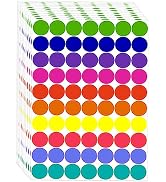 1400 PCS Colored Dot Stickers Round Color Coding Labels Circle Dots Labels Stickers Polka Circle ...