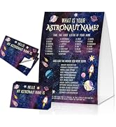 What's Your Astronaut Name Game Cards, Birthday Game Supplies, 1 Astronaut Name Game Double Sided...