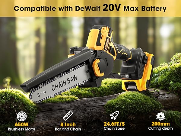 dewalt chainsaw 20v 8 inch