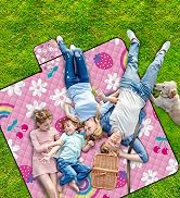 Extra Large Picnic Blanket Waterproof,80"x 80"Foldable Machine Washable Beach Blanket,Outdoor Bla...