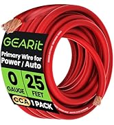 GEARit 1/0 Gauge Wire (25ft - Red Translucent) Copper Clad Aluminum CCA - Primary Automotive Wire...