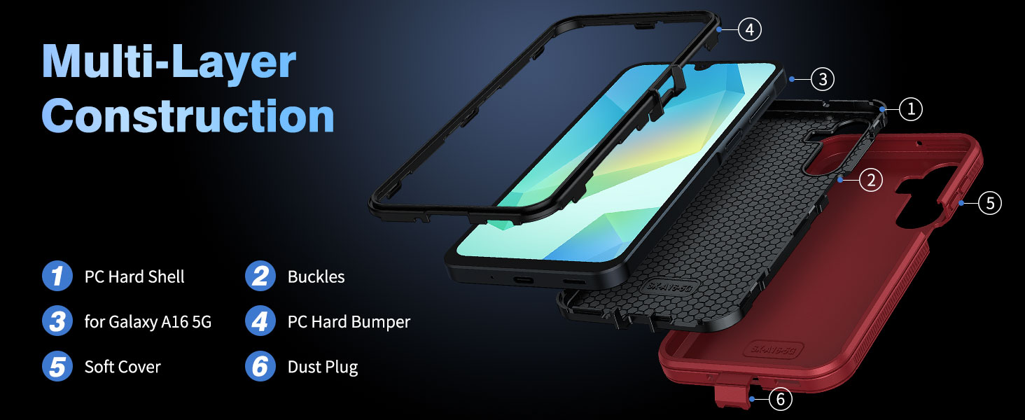 samsung galaxy a16 case heavy duty drop impact resistant
