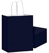 Bakepacker 24Pcs Paper Gift Bag with Handles Bulk Navy Blue Paper Bags Multiple Uses (8.3"x6"x3.1...