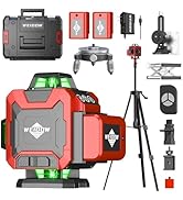 WEIDDW Laser Level with Tripod, Self Leveling Laser Level 4x360°, Green Line Laser 4D Laser Level...