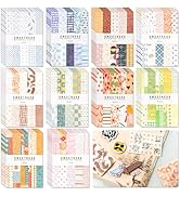EggSun 500pcs Vintage Scrapbook Paper Set with 10 Themes Aesthetic Stationary Pattern Paper Junk ...