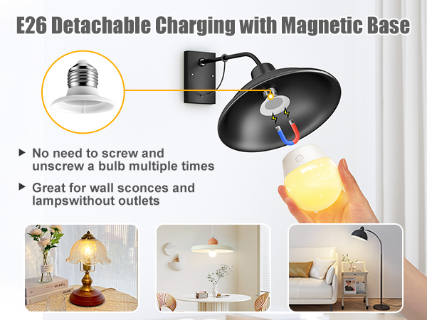 E26 Rechargeable Light Bulb with Remote