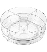 Slow Slog Lazy Susan Organizer, 9 inch Rotating Storage Organizer with 4 Removable-Bins,Turntable...