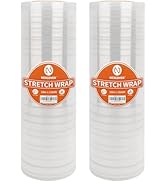 NEXCOVER 18 Inch Stretch Wrap - 1500 Feet | 60 Gauge, 2 Roll Clear Plastic Self-adhering Stretch ...