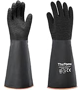 ThxToms Heavy Duty Rubber Gloves, Versatile Latex Chemical Resistant Gloves, Upgraded with Anti-S...