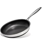 KITEXPERT Non Stick Frying Pans without Lid, 8" Titanium Ceramic Pan Nonstick Stainless Steel Ski...