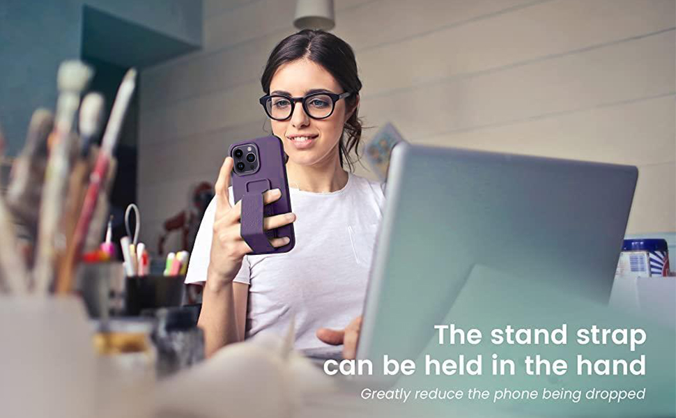 iphone 14 pro max case with stand purple