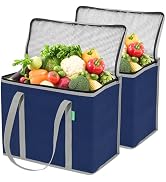 Creative Green Life XL Insulated Reusable Grocery Bags (2-Pack) - Premium Quality Cooler Bags wit...