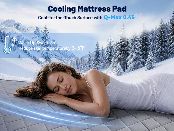 Cooling Mattress Pad for Hot Sleepers Noiseless Mattress Protector
