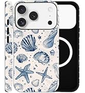 ZOEVEES Summer Phone Case for iPhone 17 Pro Max, Compatible with MagSafe, Aesthetic Blue Sea Shel...
